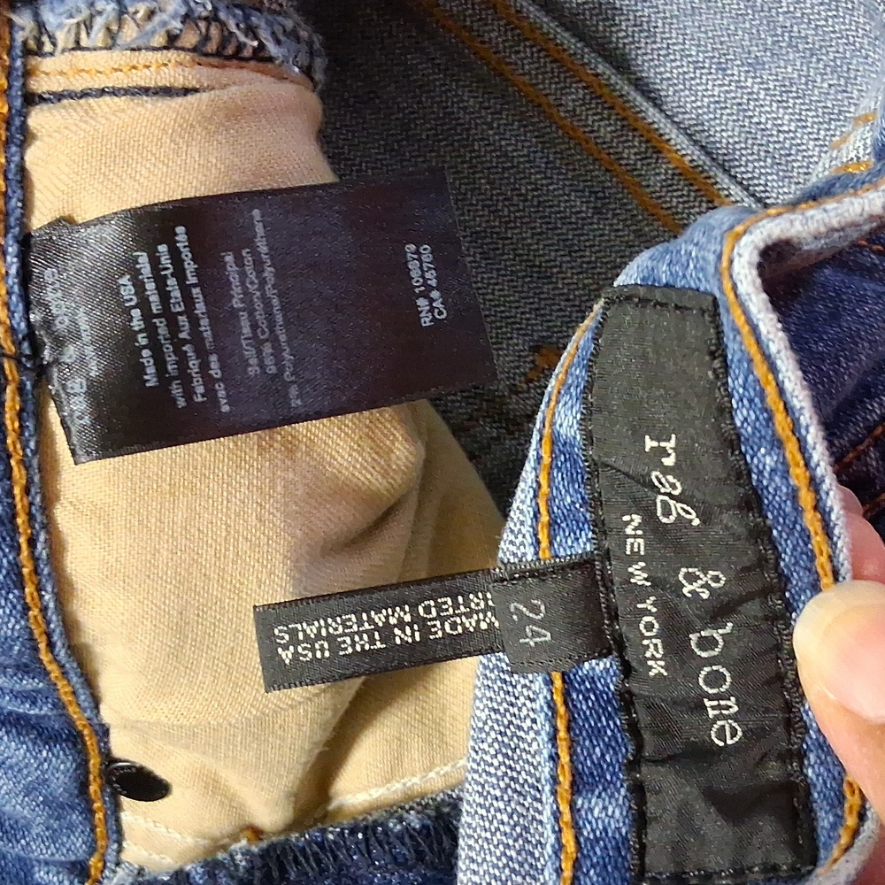 RAG & BONE Jeans Womens 24 BLUE BOOTCUT BOOT CUT Preowned HEMMED ?? - Picture 7 of 10